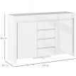 Buffet Bervaval LED design rangement moderne blanc laqué