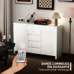 Buffet Bervaval LED design rangement moderne blanc laqué