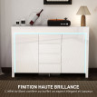 Buffet Bervaval LED design rangement moderne blanc laqué