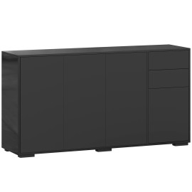 Buffet Enanie design contemporain rangement noir mat laqué