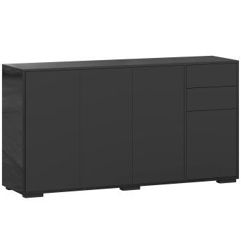 Buffet Enanie design contemporain rangement noir mat laqué