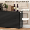 Buffet Enanie design contemporain rangement noir mat laqué
