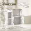 Meuble micro-ondes Garaenin buffet rangement niche tiroir blanc chêne