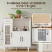 Meuble micro-ondes Garaenin buffet rangement niche tiroir blanc chêne