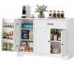 Buffet Felseelval rangement étagères réglables tiroir blanc