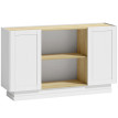 Buffet Julriine design bois naturel blanc 2 portes niches meuble TV
