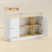 Buffet Julriine design bois naturel blanc 2 portes niches meuble TV