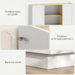 Buffet Julriine design bois naturel blanc 2 portes niches meuble TV