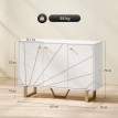 Buffet Dorsea design marbre blanc et métal doré