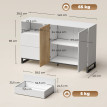Buffet Feltaone meuble tv design bicolore blanc chêne