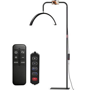 Lampadaire Amval LED rotatif réglable noir