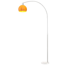 Lampadaire Maane arc design marbre blanc orange