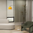 Lampadaire Maane arc design marbre blanc orange