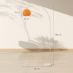 Lampadaire Maane arc design marbre blanc orange