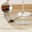 Lampadaire Maane arc design marbre blanc orange