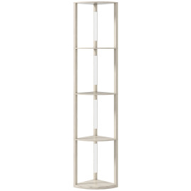Lampadaire étagère LED Velor angle design bois clair