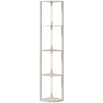 Lampadaire étagère LED Velor angle design bois clair