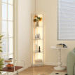Lampadaire étagère LED Velor angle design bois clair
