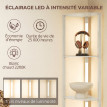 Lampadaire étagère LED Velor angle design bois clair