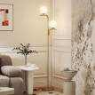 Lampadaire Felaen design néo rétro double globe métal doré