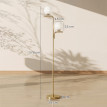 Lampadaire Felaen design néo rétro double globe métal doré