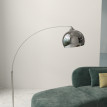 Lampadaire Ylie arc design métal chromé noir