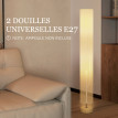Lampadaire Alisouenne sur pied colonne bois contemporain beige