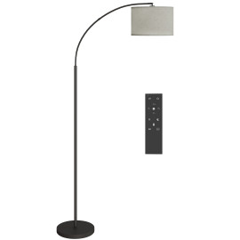 Lampadaire Carvaa LED dimmable télécommande abat-jour réglable noir