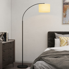 Lampadaire Carvaa LED dimmable télécommande abat-jour réglable noir