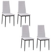 Lot de 4 chaises de salle à manger Dayinane design tissu blanc