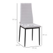 Lot de 4 chaises de salle à manger Dayinane design tissu blanc