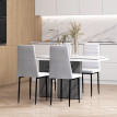 Lot de 4 chaises de salle à manger Dayinane design tissu blanc