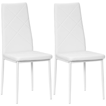 Chaises Pasayor salle à manger style Chesterfield blanc