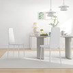 Chaises Pasayor salle à manger style Chesterfield blanc