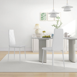 Chaises Pasayor salle à manger style Chesterfield blanc