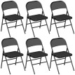 Chaise Quinoine pliantes rembourrées lot de 6 noir