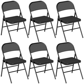 Chaise Quinoine pliantes rembourrées lot de 6 noir