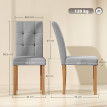 Calvailac Lot de 2 chaises de salle à manger bois clair tissu effet lin gris
