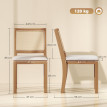 Lot de 2 chaises de salle à manger Melinville bois rotin blanc cassé