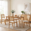 Lot de 2 chaises de salle à manger Melinville bois rotin blanc cassé