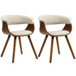 Chaise de salle à manger Lanertacourt dossier incurvé effet lin beige