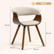 Chaise de salle à manger Lanertacourt dossier incurvé effet lin beige