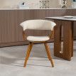 Chaise de salle à manger Lanertacourt dossier incurvé effet lin beige