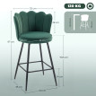 Tabourets de bar Soliicourt velours coquillage vert