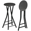 Tabourets de bar pliables Kerseanlac effet bois noir