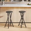 Tabourets de bar pliables Kerseanlac effet bois noir