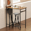 Tabourets de bar pliables Kerseanlac effet bois noir