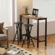 Tabourets de bar pliables Kerseanlac effet bois noir