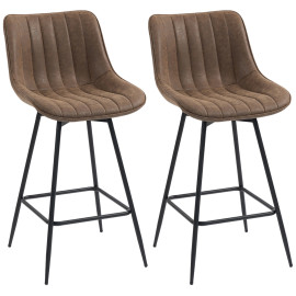 Lot de 2 tabourets de bar Naray vintage pivotants marron