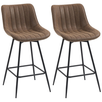 Lot de 2 tabourets de bar Naray vintage pivotants marron